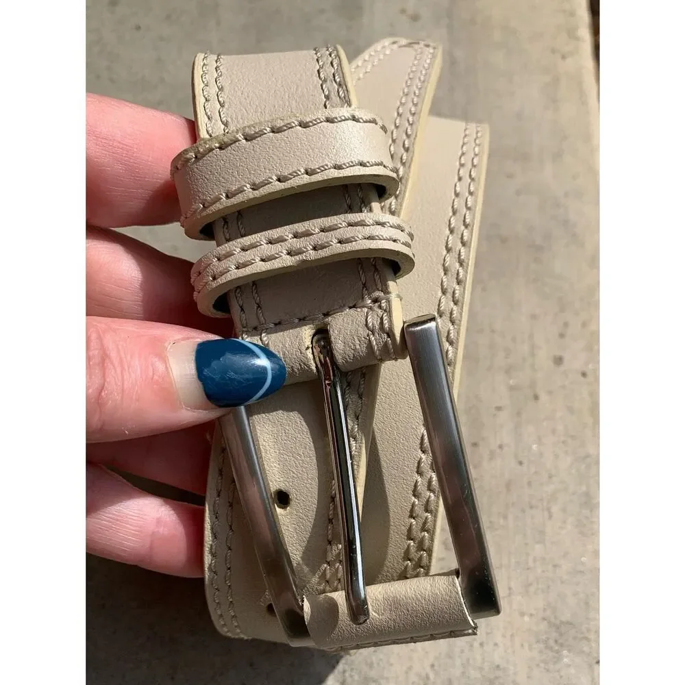 Ivory Leather Belt